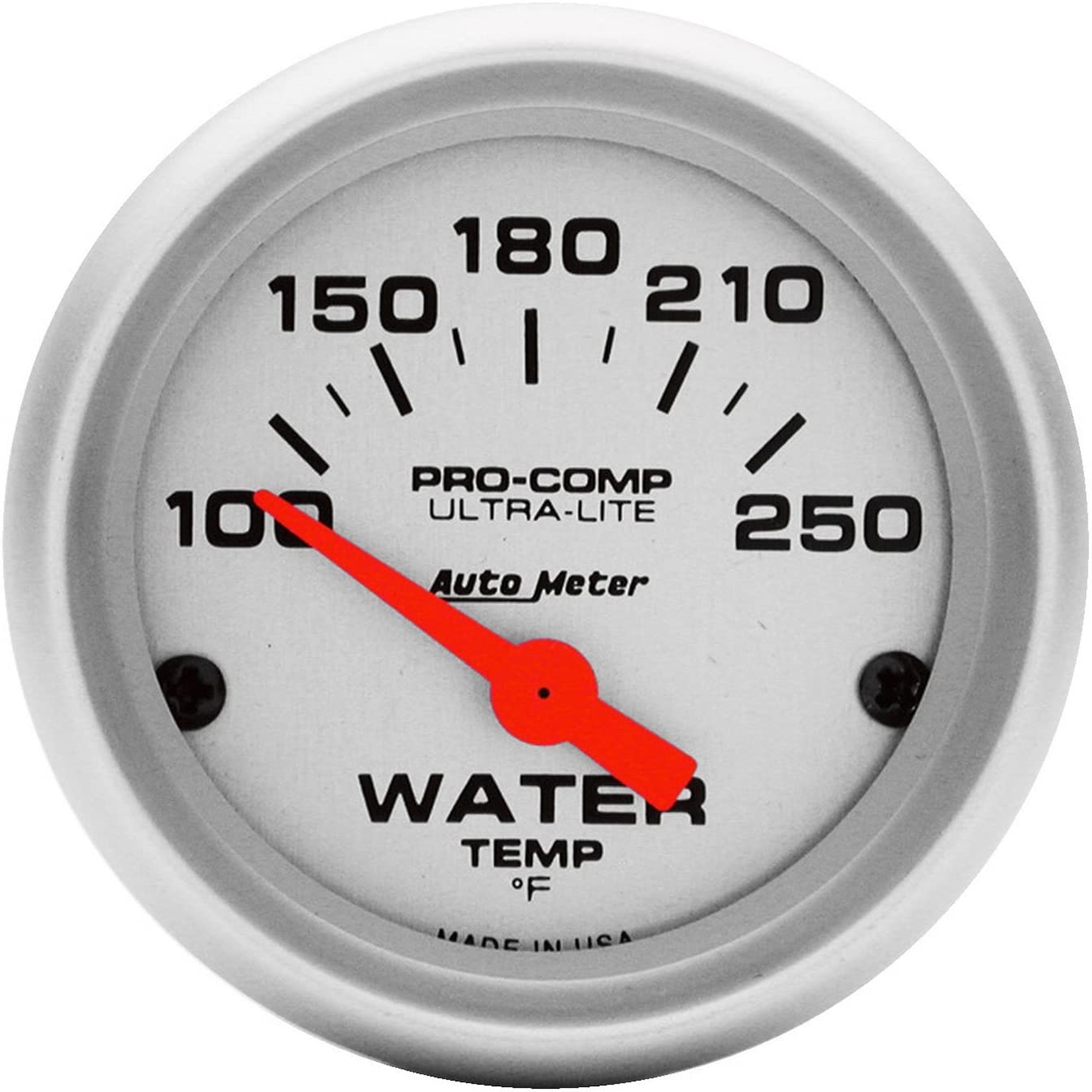 Auto Meter 4337 Ultra-Lite Electric Water Temperature Gauge, Silver