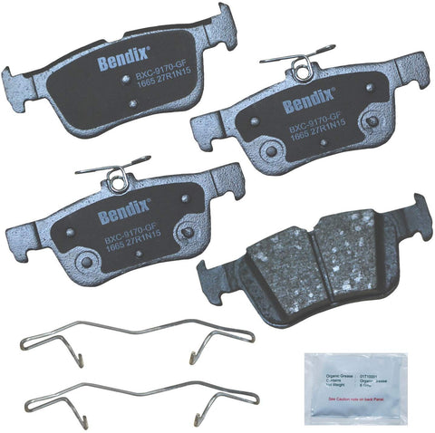 Bendix Premium Copper Free CFC1665 Premium Copper Free Ceramic Brake Pad (with Installation Hardware Rear)