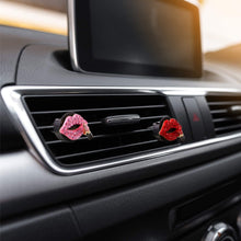 Mudder 4 Pieces Car Air Vent Decoration Bling Car Interior Decoration Rhinestone Lipstick Car Air Freshener Clip with Fragrance Cotton Pads