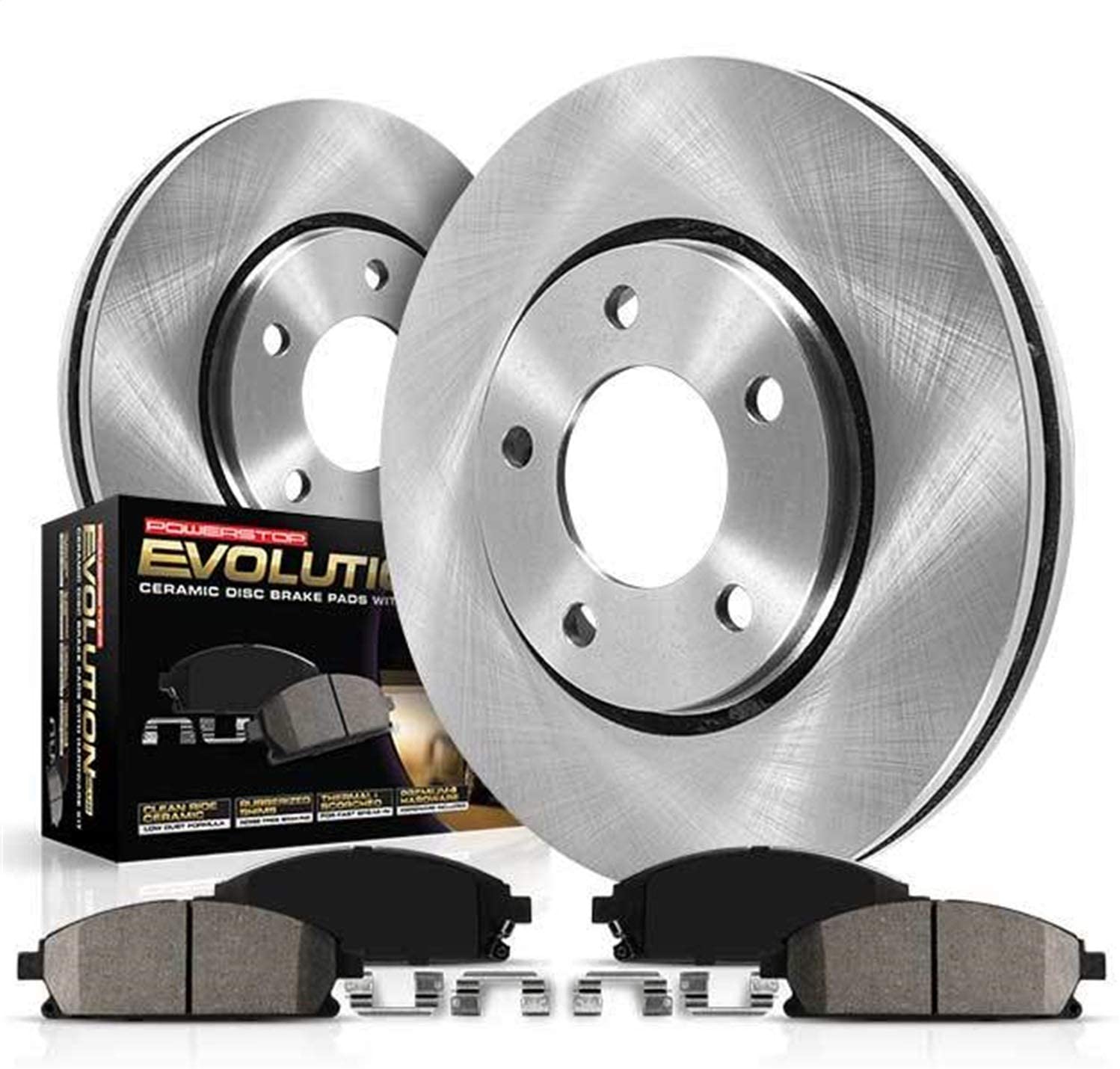 Power Stop KOE6971 Autospeciality Replacement Front Brake Kit- OE Rotors & Ceramic Brake Pads