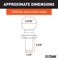 CURT 40030 Chrome Trailer Hitch Ball, 15,000 lbs, 2-5/16-Inch Diameter, 1-1/4 x 2-5/8-Inch Shank