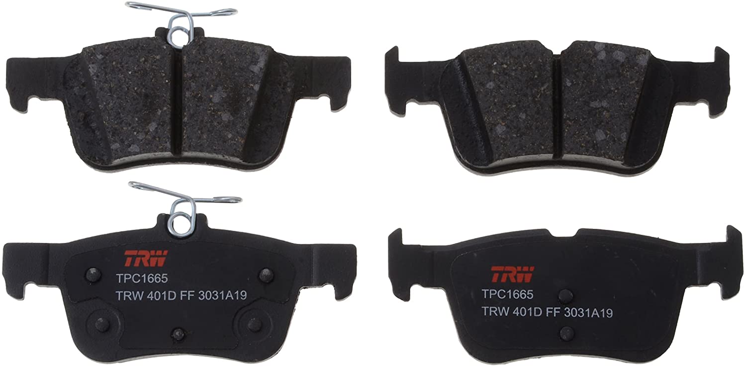 TRW TPC1665 Premium Ceramic Rear Disc Brake Pad Set for select Ford Escape, Edge, Fusion and select Lincoln Continental, MKC, MKX, MKZ models