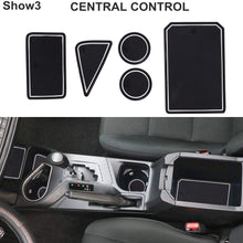 ZOIBV Door Slot Pad Cup Holder Center Console Liner Mats Console Tray Pads Interior Accessories for Toyota RAV4 2016-2020 Plastic PVC Mats Blue Trim 14PCS Set (White)