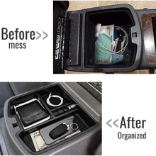 Seven Sparta Center Console Organizer for GMC Sierra Yukon Chevrolet Avalanche Chevy Silverado Tahoe Suburban 2007-2014 ABS Tray Armrest Storage Box