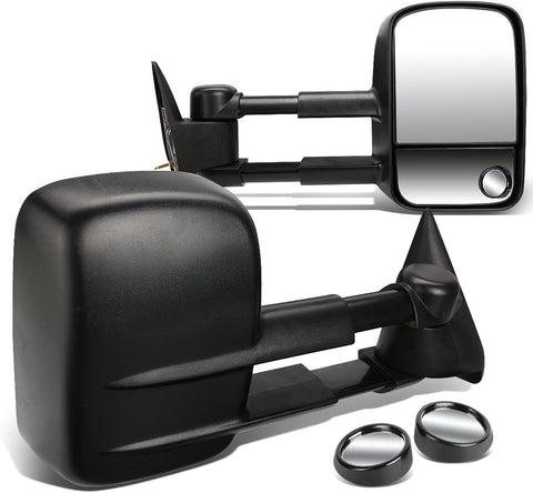 DNA Motoring TWM-001-T222-BK+DM-SY-022 Pair of Towing Side Mirrors + Blind Spot Mirrors