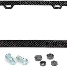 Mega Racer 1 x License Plate Frame Carbon Fiber Carbon Frame Stainless Steel Printed Carbon Fiber License Plate Frame W Stainless Steel Screws, Carbon Fiber License Frame JDM License Plate Frame