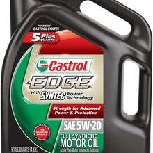 Castrol 03084C Edge 5W-30 Advanced Full Synthetic Motor Oil, 5 Quart