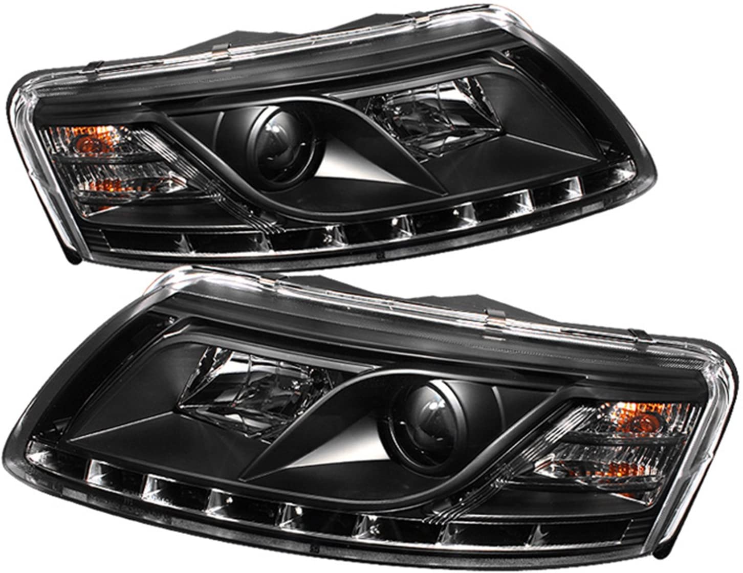 Spyder Auto PRO-YD-ADA605-DRL-BK Audi A6 Black DRL LED Crystal Headlight (Black)