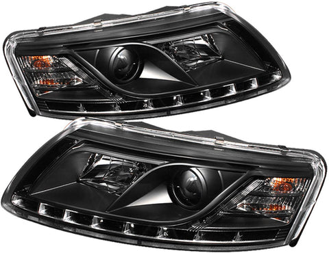 Spyder Auto PRO-YD-ADA605-DRL-BK Audi A6 Black DRL LED Crystal Headlight