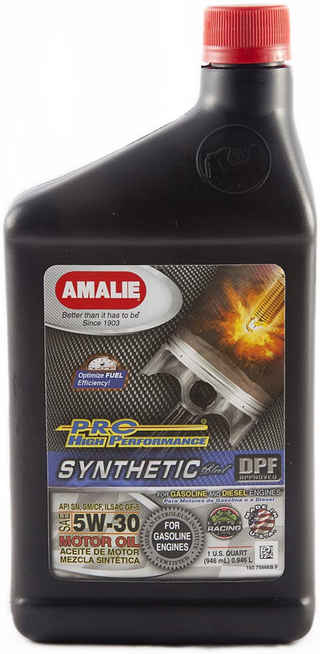 Amalie (75666-56) 5W-30 Pro High Performance Synthetic Blend Motor Oil - 1 Quart Bottle