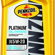 Pennzoil 550022686 Platinum Full Synthetic Motor Oil (SN) 5W-20, 1 Quart - Pack of 1
