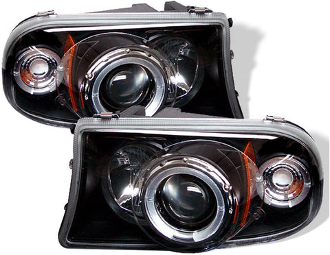 Spyder 5009784 Dodge Dakota 97-04 / Durango 98-03 1PC Projector Headlights - LED Halo - LED ( Replaceable LEDs ) - Black - High H1 (Included) - Low H1 (Included) (PRO-YD-DDAK97-BK)
