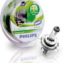 Philips H4 LongLife EcoVision Car Halogen Headlight Bulbs Set of Two (2x bulbs) 12342LLECOS2