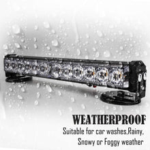 LE-JX Amber/White Wireless Battery Traffic Advisor Emergency Lights Bar Beacon Led Strobe Warning Light Roof Top Hazard Flash with Magnetic Base Mount and 12V Rechargeable Plug (Yellow/White, 12 LEDs)