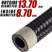 10 Ft 6AN AN6 Black Nylon And Stainless Fuel Oil Gas Line Hose