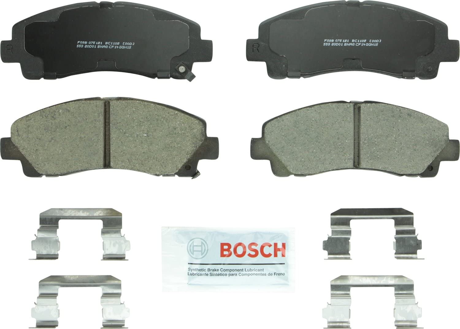 Bosch BC1102 QuietCast Premium Ceramic Disc Brake Pad Set For: Acura TL; Honda Ridgeline, Front