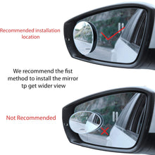 LivTee Blind Spot Mirror, Oval HD Glass Frameless Convex Rear View Mirror with wide angle Adjustable Stick for Cars SUV and Trucks, Pack of 2