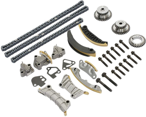 Timing Chain Kit with Tensioner Guide Rail Sprocket | for Buick Enclave Lacrosse Cadillac CTS SRX Chevy Equinox Malibu Traverse GMC Acadia Pontiac Saturn & More | Replaces# 9-0753S