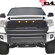 Tidal Replacement Tundra ABS Grille Upper Front Hood Grill - Matte Black - With Amber LED Lights for 14-20 Tundra
