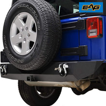 EAG Fit for 07-18 Jeep JK Wrangler Front Bumper with Fog Light hole and Rear Bumper with 2" Hitch Receiver Combo