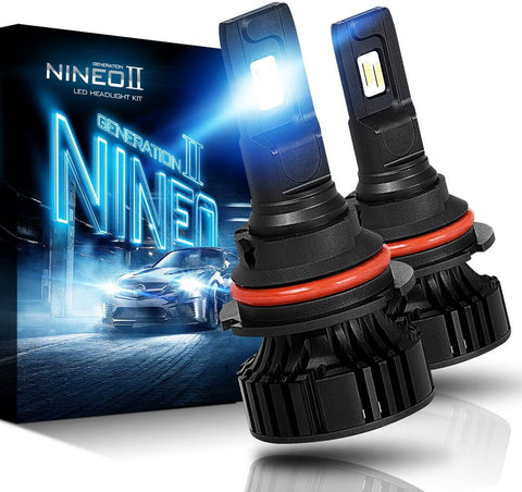 NINEO 9007 LED Headlight Bulbs | CREE Chips 12000Lm 6500K Extremely Bright All-in-One Conversion Kit | 360 Degree Adjustable Beam Angle
