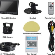 WEIKAILTD Backup Camera Monitor Kit,IP69 Waterproof Rearview Reversing Rear View Camera,7’’ LCD Reversing Monitor Trucks,Trailers,RVs, Adjustable Rear/Front View(7'' Monitor Kit)