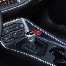 Voodonala for Challenger Gear Shift Knob Cover Trim Accessories for Dodge Challenger Charger 2015 up (Red/Black Grain)