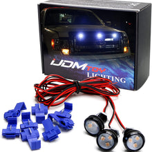 iJDMTOY 3pc Raptor Style Amber Yellow LED Bolt-On Mount Grille Marker Light Kit, Universal Fit Truck or SUV Front Grill, Powered By High Power 3000K Amber Color LED Diodes w/Projector Lens