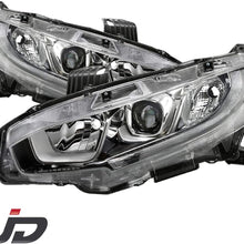 Jdragon Compatible with 16-18 Civic Sedan/Coupe Headlights Replacement Pair Set DX/EX-L/LX/EX