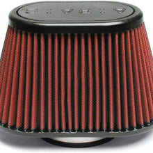 Airaid 721-440 Universal Clamp-On Air Filter: Oval Tapered; 3.5 in (89 mm) Flange ID; 5.25 in (133 mm) Height; 8.5 in x 5.25 in (216 mm x 133 mm) Base; 6 in x 3.75 in (152 mm x95 mm) Top