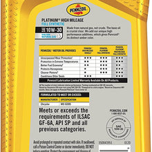 Pennzoil Platinum High Mileage Full Synthetic 5W-30 Motor Oil for Vehicles Over 75K Miles (5-Quart, Single-Pack)