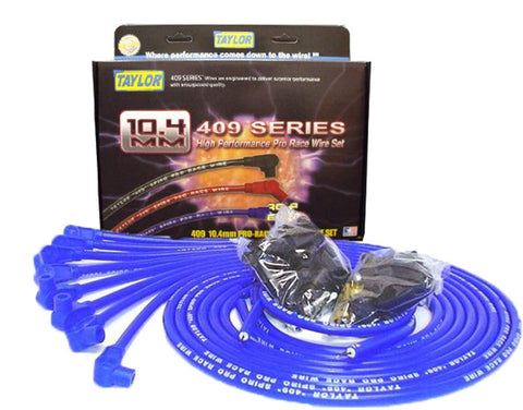 Taylor Cable 79651 Blue 10.4mm Universal Fit 8-Cylinder Spiro Pro Race Spark Plug Wire Set