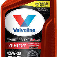 Valvoline High Mileage with MaxLife Technology SAE 5W-30 Synthetic Blend Motor Oil 1 QT