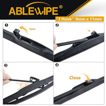 ABLEWIPE Windshield Hybrid Wiper Blades 24" + 19" Front Window Windshield U/J Hook Wiper Blades Model 19E28-B (Set of 2)