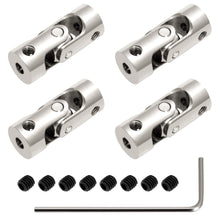 QWORK 4 Pack 6mm to 6mm Joint Shaft Coupling, Universal Steering Shaft