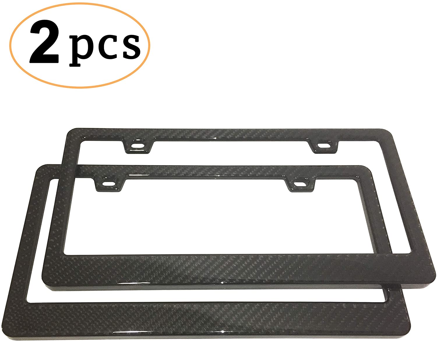 CK Formula Printed License Plate Frame Carbon Fiber 2 Pack - Stainless Steel Printed Carbon Fiber License Plate Frame Front & Rear Holder with Stainless Steel Screws Carbon Fiber License Frame