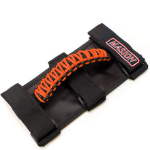 Jade Onlines Jeep Grab Handles 2 Pieces, Roll Bar Paracord Grab Handles for Jeep Wrangler YJ CJ TJ JK JKU JL JLU Red Jeep Grip Handles with 3 Velcro Straps and Woven Handle(Orange)