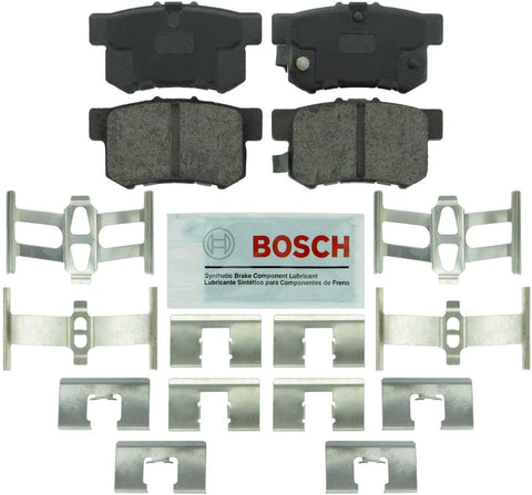 Bosch BE537H Blue Disc Brake Pad Set with Hardware for Select Acura RSX, TL, TSX; Honda Accord, Civic, S2000; and Suzuki vehicles - REAR