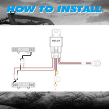 Parleto LED Light Bar Wiring Harness Kit 12V with Dual Switches Power Relay Blade Fuse for Off Road Lights LED Work Light with Multi-Modes - 2 LEADS
