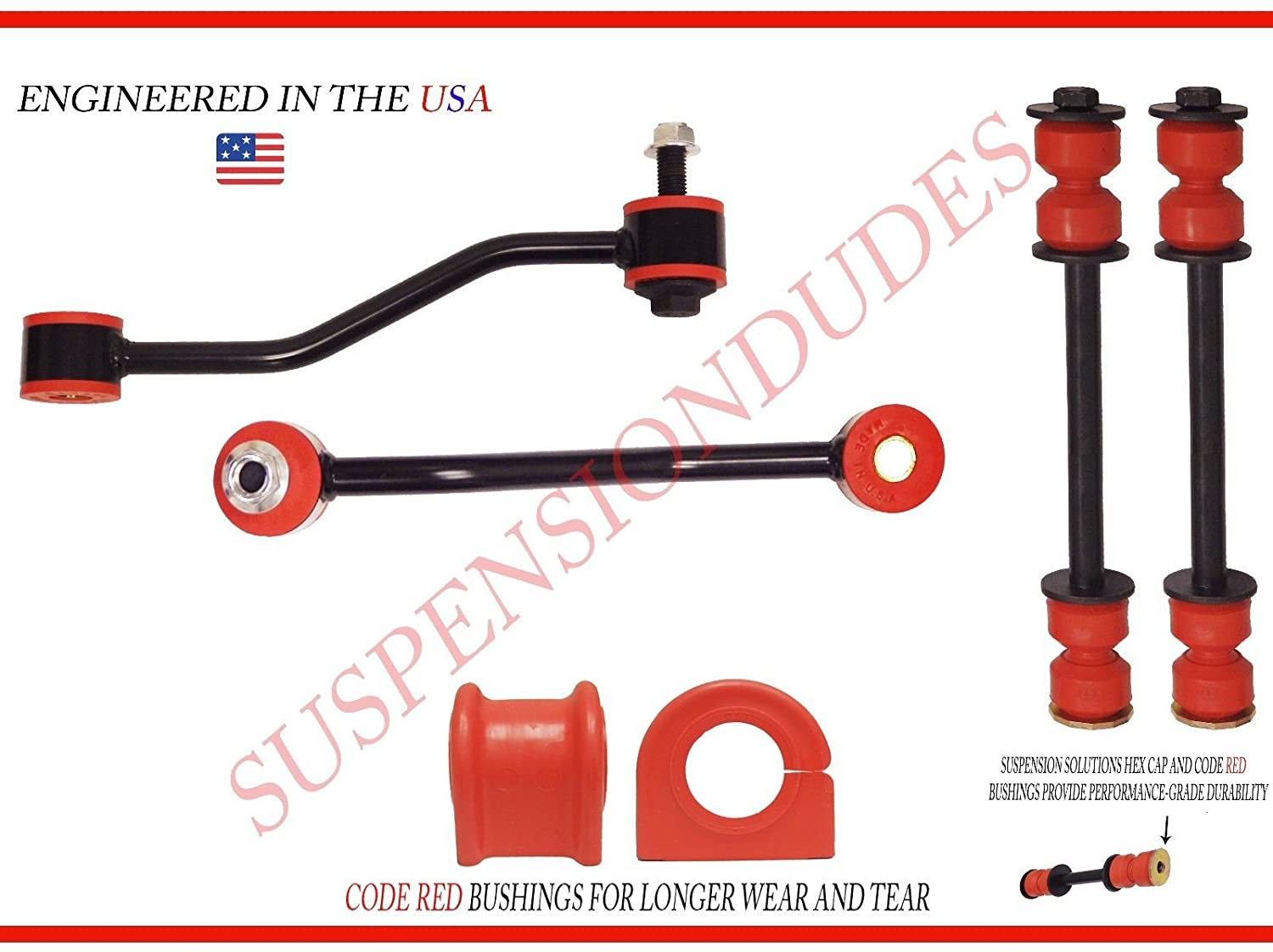 Suspension Dudes 6PC Front/Rear Sway Bar Links Front Bushings for Ford Explorer Mercury Mountaineer
