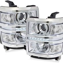 For 14-16 Chevy Silverado 1500 LED Projector Pair Headlights Headlamps Clear len/Reflector Lamp