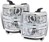 For 14-16 Chevy Silverado 1500 LED Projector Pair Headlights Headlamps Clear len/Reflector Lamp