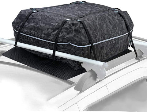 YOULERBU Car Roof Bag & Rooftop Cargo Carrier Bag, 100% Waterproof Excellent Military Quality Rooftop Car Bag - Fits All Cars