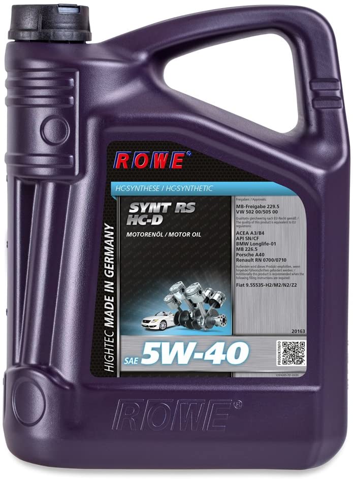 ROWE HIGHTEC SYNT RS HC-D SAE 5W-40 5 Liter Jug German Engine Oil