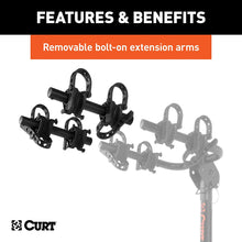 CURT 18030 Extendable Trailer Hitch Bike Rack Mount, Fits 1-1/4, 2-Inch Receiver, 2 or 4 Bicycles