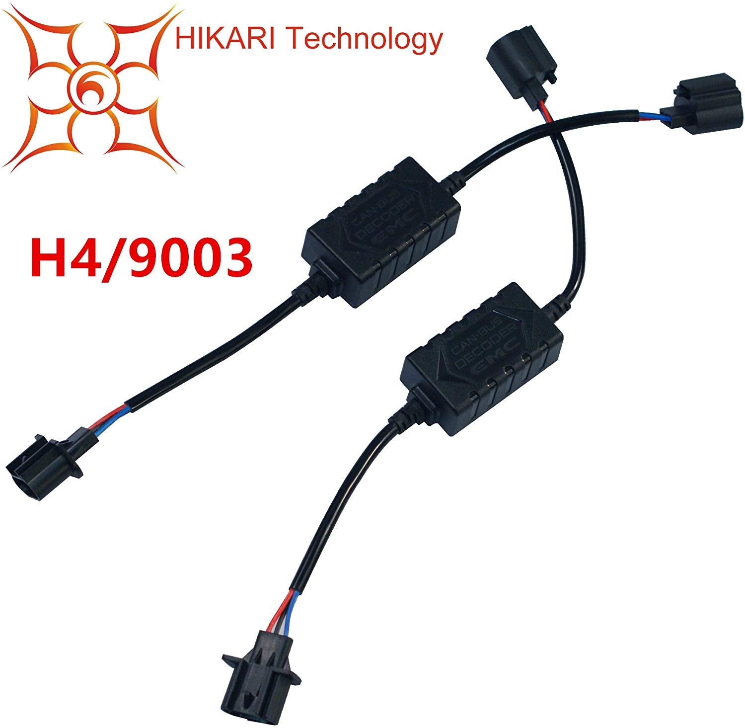 HIKARI Pair LED Conversion Kit Headlight Canbus Error Free Anti Flickering Resistor Decoder - H4/9003