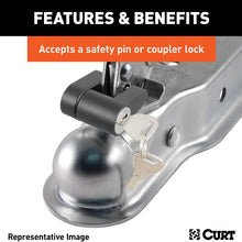 CURT 25138 Straight Tongue Trailer Coupler for 3-Inch Channel, 2-In Hitch Ball, 3,500 lbs