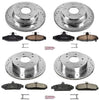 Power Stop K4234 Front & Rear Brake Kit with Drilled/Slotted Brake Rotors and Z23 Evolution Ceramic Brake Pads