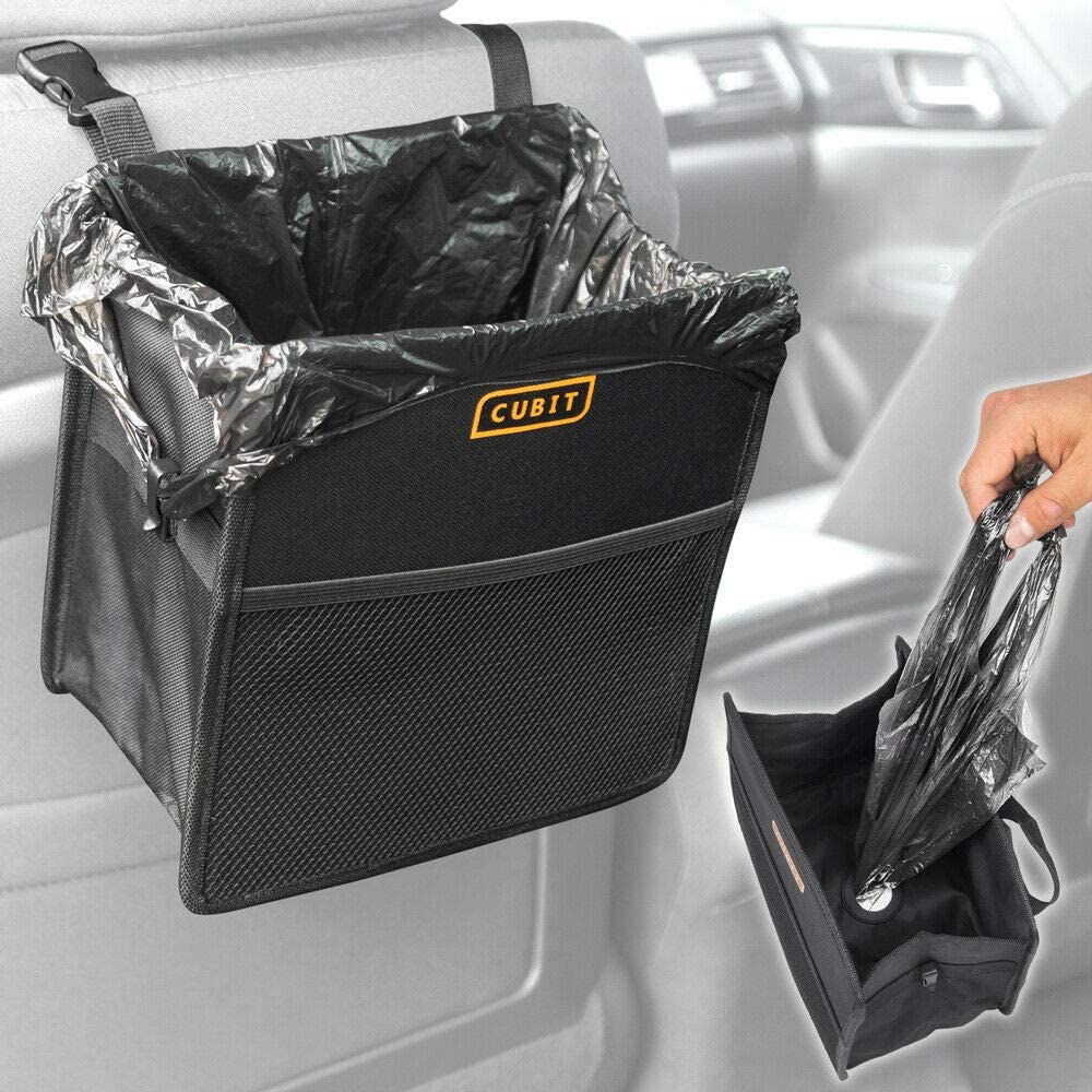 BDK TB-101 1 Piece Cubit Refillable Car Trash Bag – Hanging Waste Basket & Interior Organizer, Universal Storage Bin for Auto Truck Van and SUV