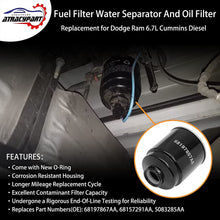 5083285AA Oil Filter Replacement for 2007.5-2018 Dodge Ram 2500 3500 4500 5500 6.7L Diesel Engine, 1989-2007 Ram 2500 3500 5.9L